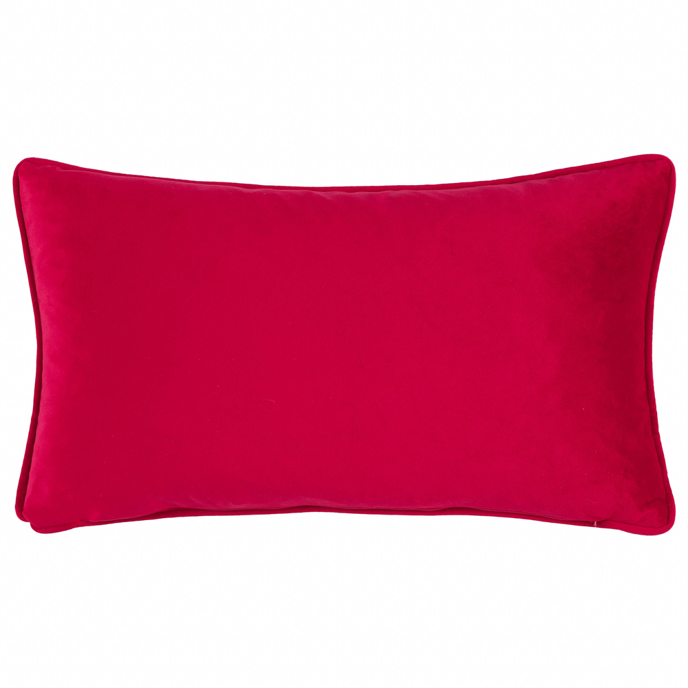 Furn Cotswold Christmas Embroidered Cream and Burgundy Velvet Cushion 30 x 50cm Image 3