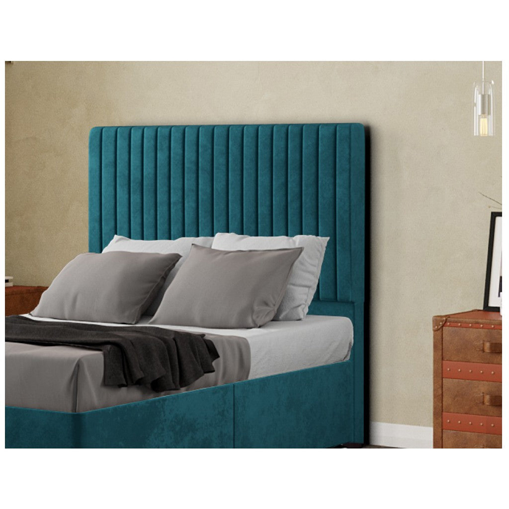 Eleganza Maryland Small Double Emerald Plush Floor Standing Headboard Image 4