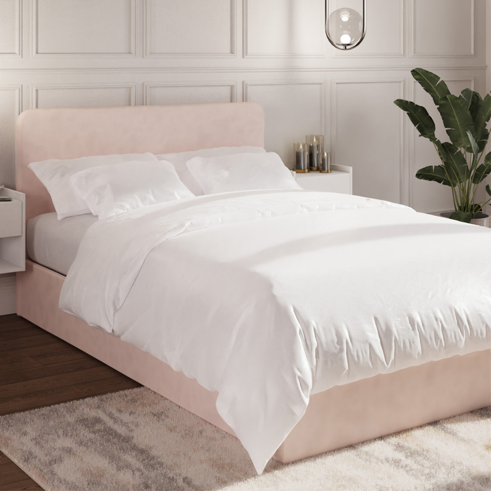 GFW Chiswick King Size Soft Pink Ottoman Bed Image 1