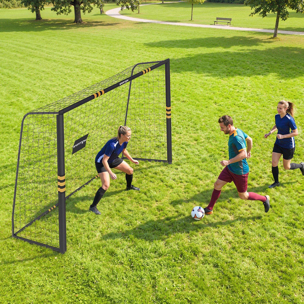 SPORTNOW Yellow and Black Football Goal with EPE Padding 10 x 6.5ft Image 4