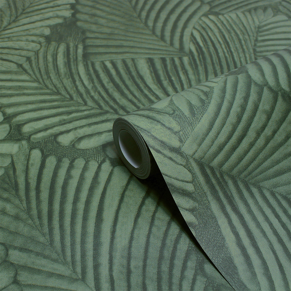 Paoletti Palmeria Emerald Textured Vinyl Wallpaper Image 2