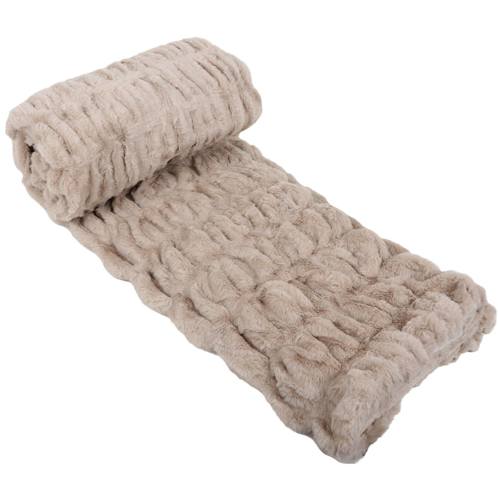 Divante Mink Seersucker Faux Fur Throw 127 x 152cm Image 2
