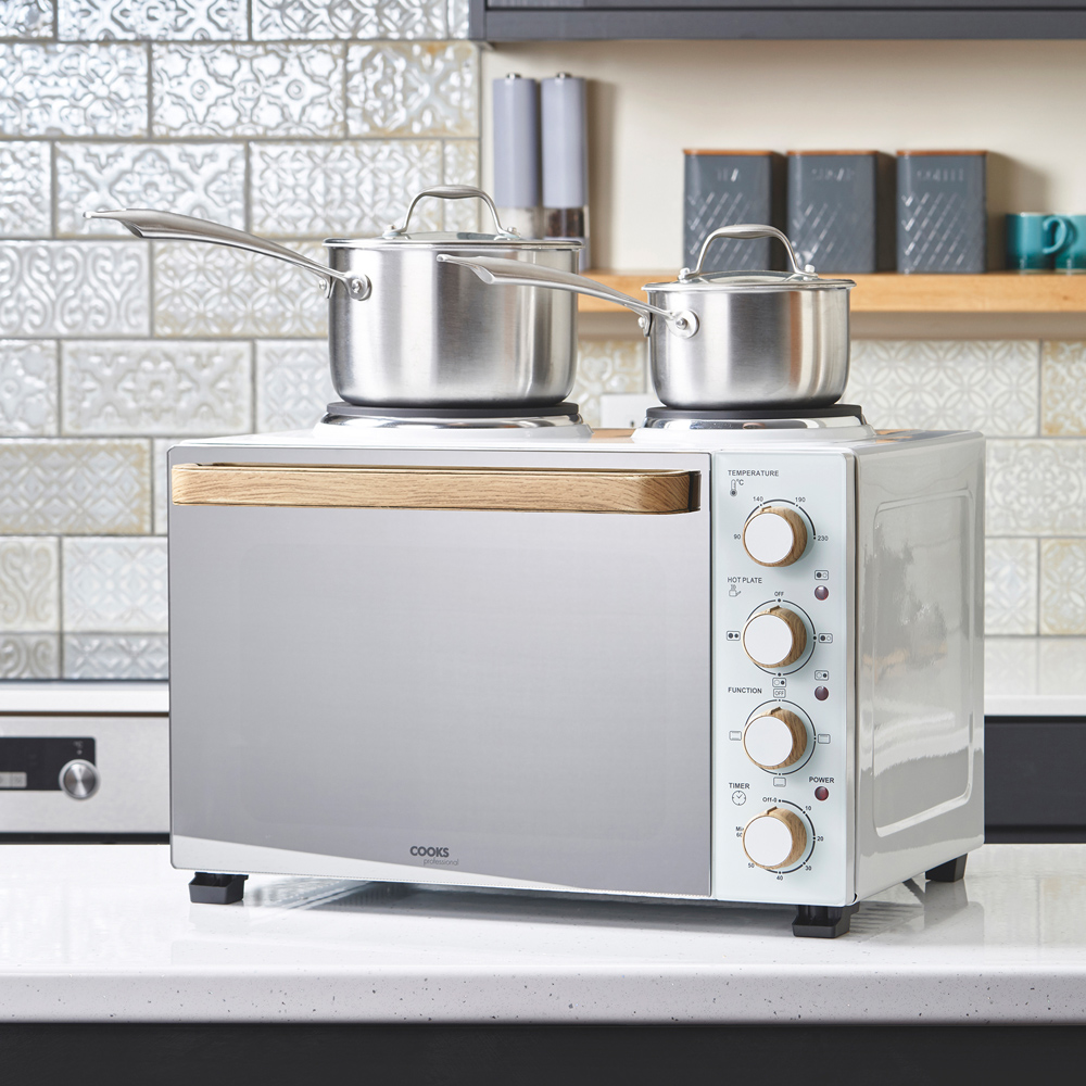 Cooks Professional K405 Counter Top 34L Mini Oven with Hobs Image 2