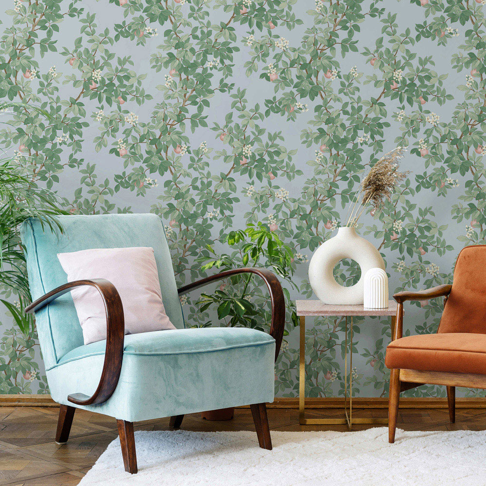 Holden Decor Orange Tree Sky Blue Wallpaper Image 3