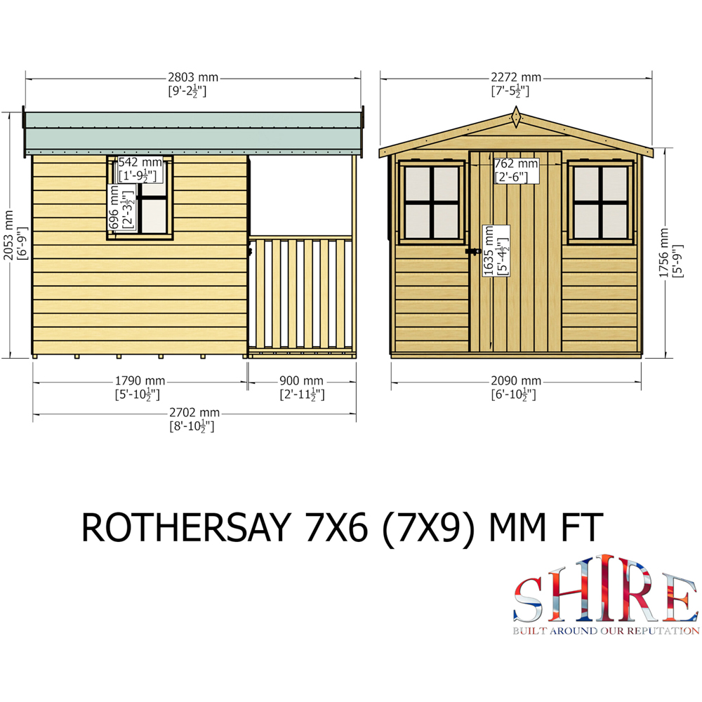Shire Rothesay 7 x 9ft Shiplap Apex Garden Shed Image 9