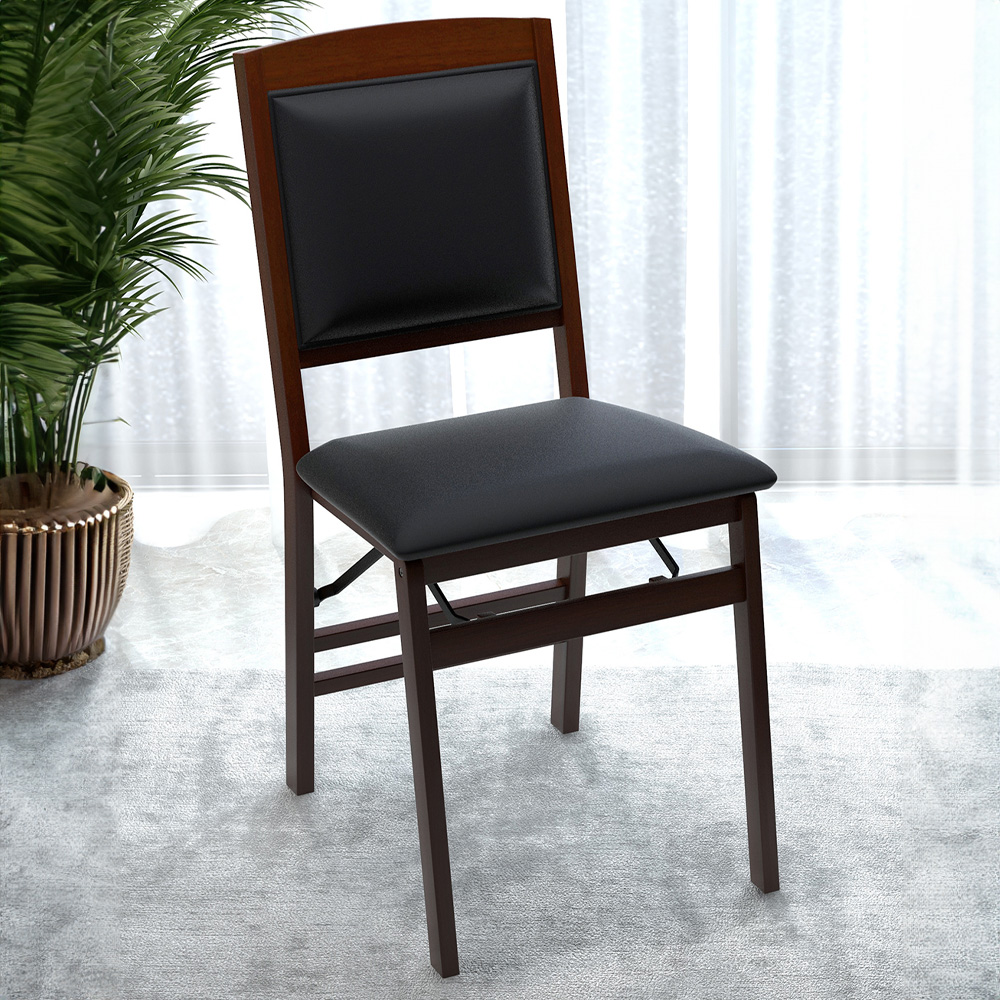 Costway Set of 2 Brown Dining Chair Image 1