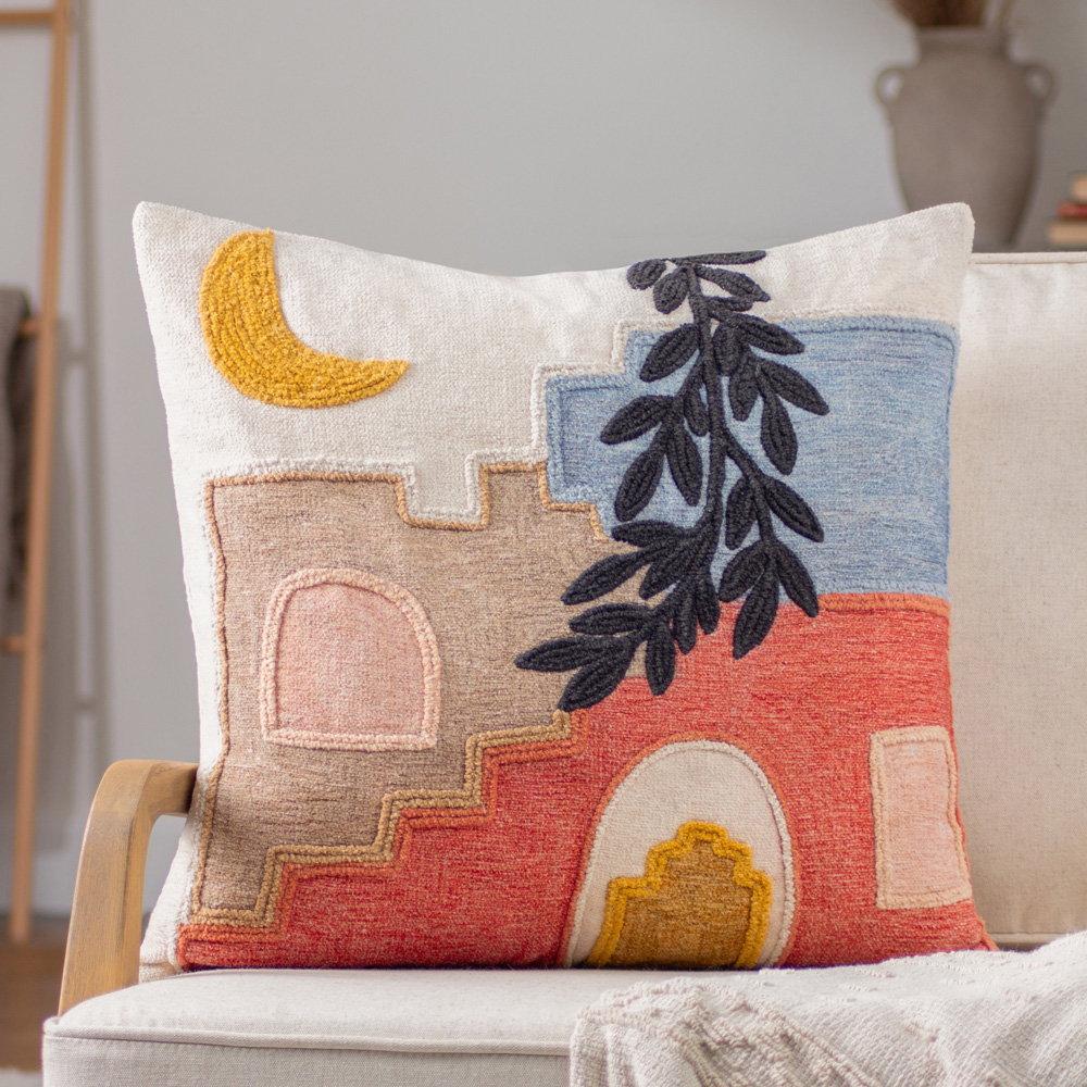 furn. Souk Multicolour Embroidered Cushion Image 2