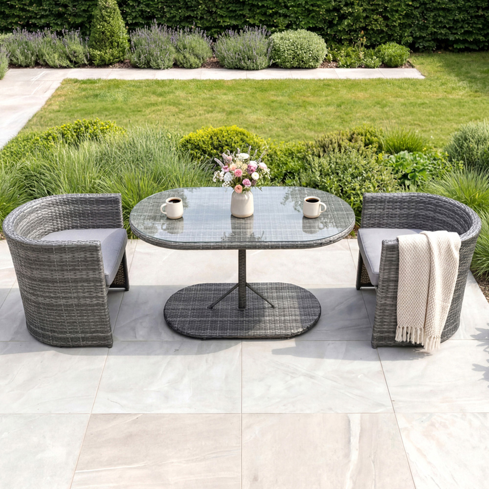 Charles Bentley St Tropez 2 Seater Bistro Set Grey Image 1