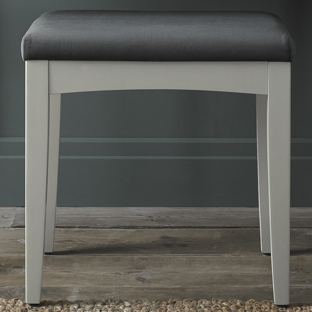 Bentley Designs Whitby Soft Grey Fabric Stool Image 1