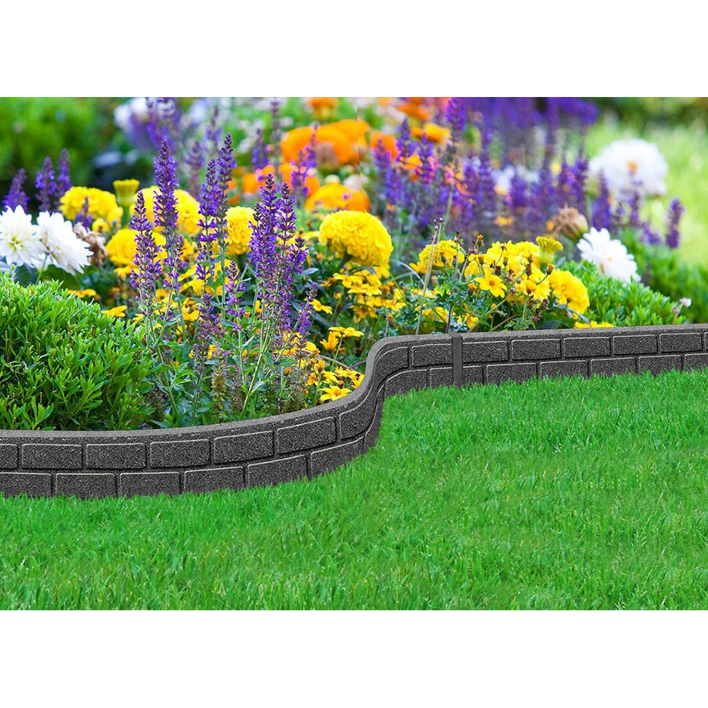 Thompson & Morgan EZ Ultra Grey Curve Brick Border Edging 9cm 24 Pack Image 2