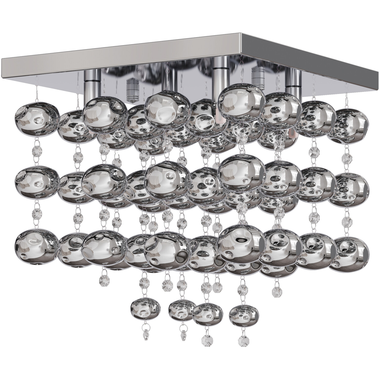Layla Square Flush Ceiling Fitting Chrome Image 1