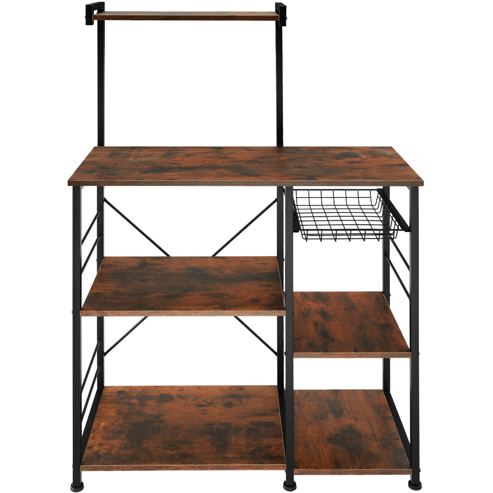 tectake Crawley 5 Shelf Dark Wood Shelving Unit Image 3