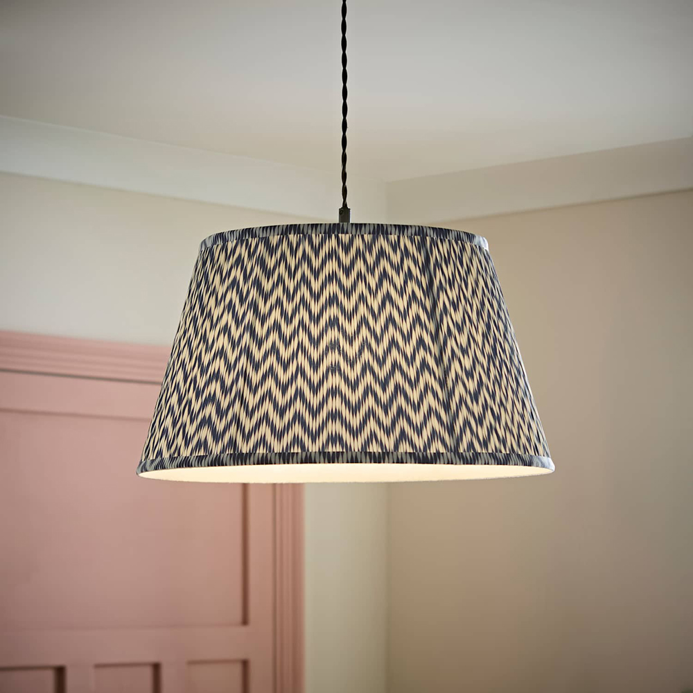 ValueLights Saffira Navy Chevron Pleated Tapered Large Lamp Shade 45cm Image 6