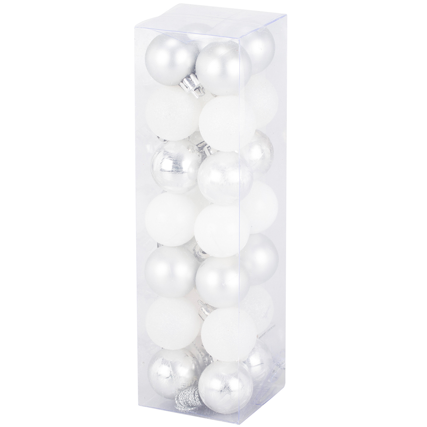 Midnight Fantasy Silver and White Baubles 28 Pack Image