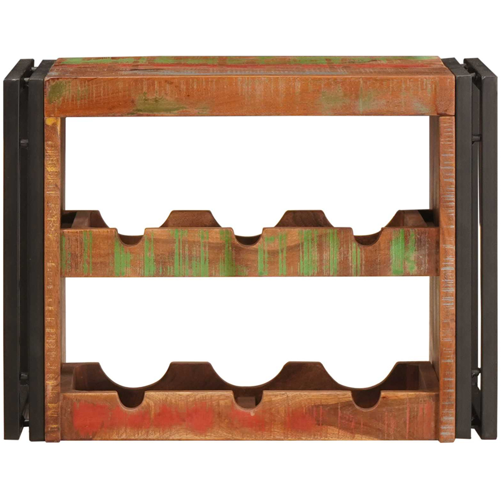 vidaXL 6 Bottle Brown Solid Reclaimed Wood Wall Mounted Wine Rack Image 2