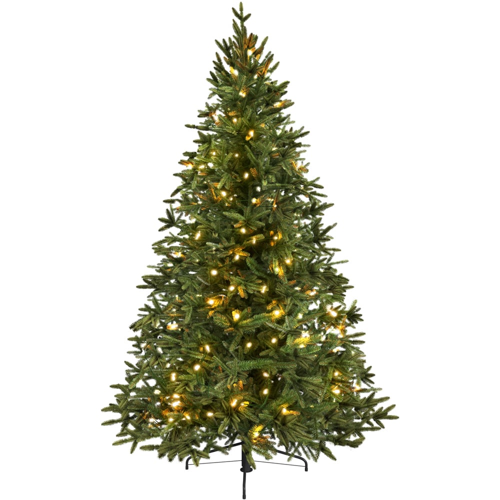 Charles Bentley Luxury Pre Lit Hinged Artificial Christmas Tree 7ft Image 1