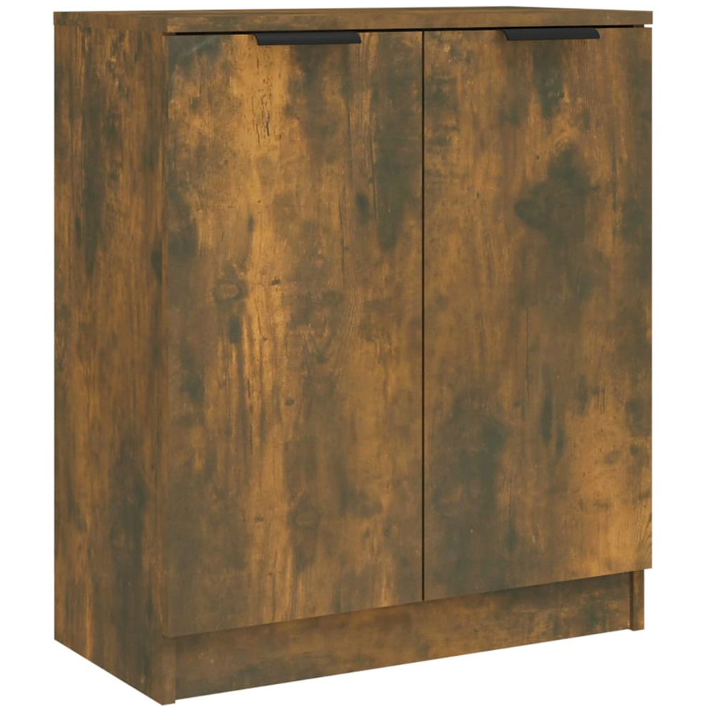 vidaXL 2 Door Smoked Oak Sideboard with Black Handles Set of 2 Image 3