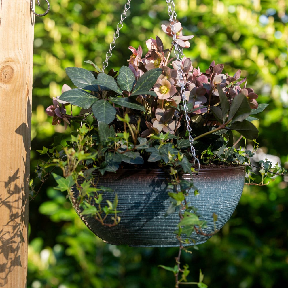 Garden Gear Blue Breeze Glazed Effect Hanging Basket 35cm 2 Pack Image 2