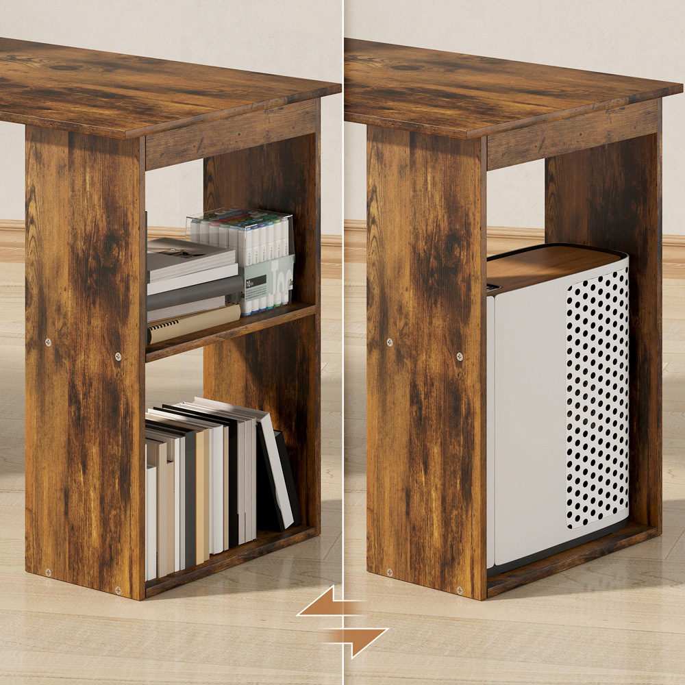 HOMCOM 6 Shelf Computer Desk Brown Image 7