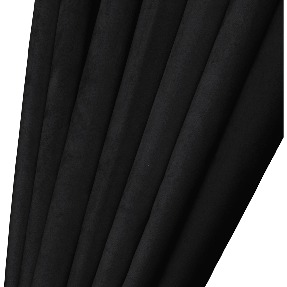Alan Symonds Black Cascading Diamante Studs Velvet Blackout Ring Top Eyelet Curtains 117 x 229cm Image 3