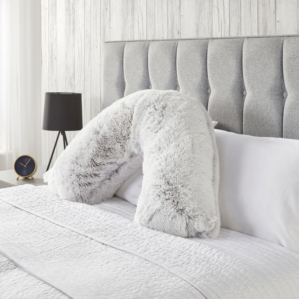 Downland Huggleland Grey Long Hair V Shape Pillow Image 2