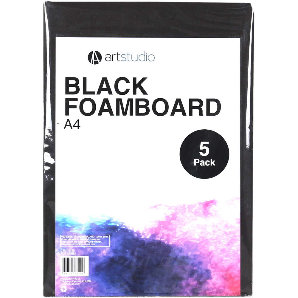 Art Studio Black Foamboard A4 5 Pack Image
