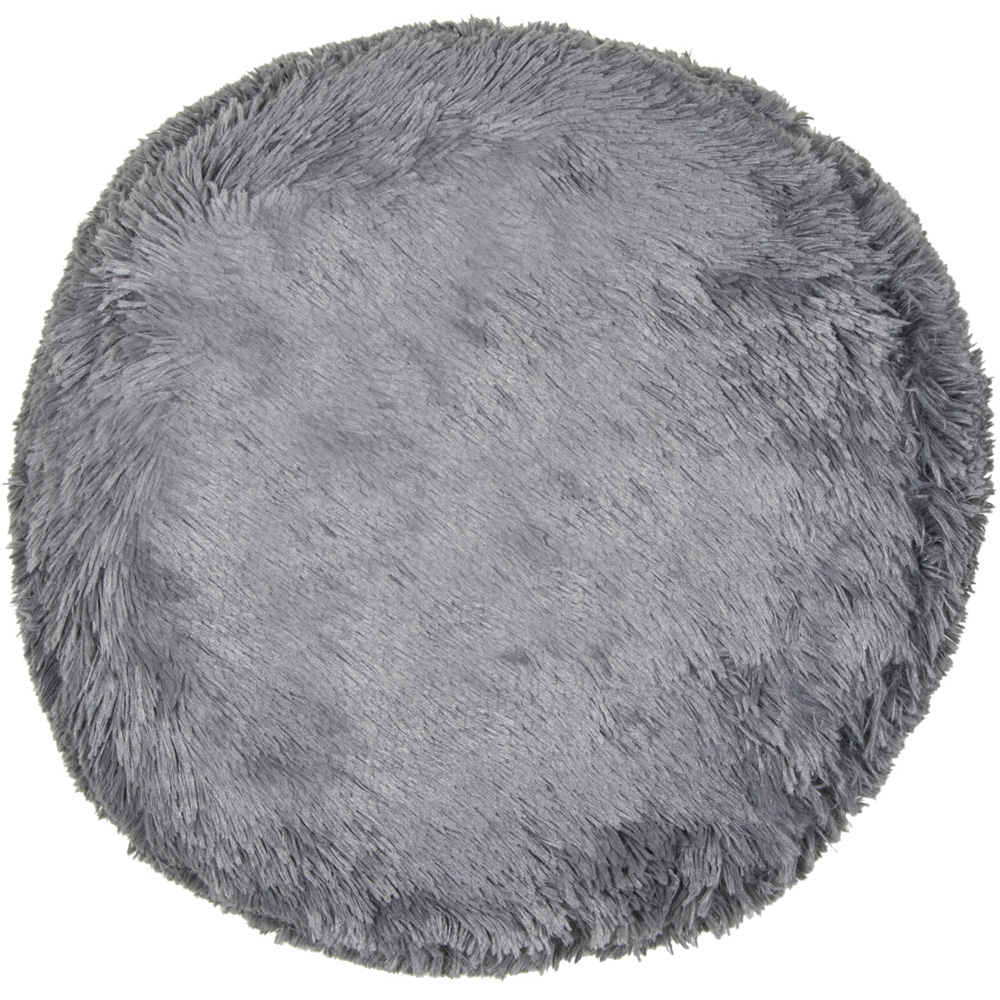 My Home Charcoal Round Plush Bear Cushion Image 3