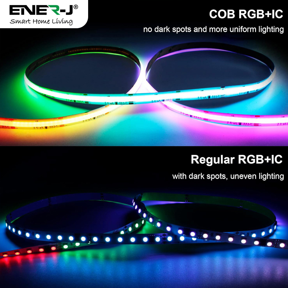 ENER-J RGBIC COB LED Smart Plug and Play Strip Light Kit 5m Image 3