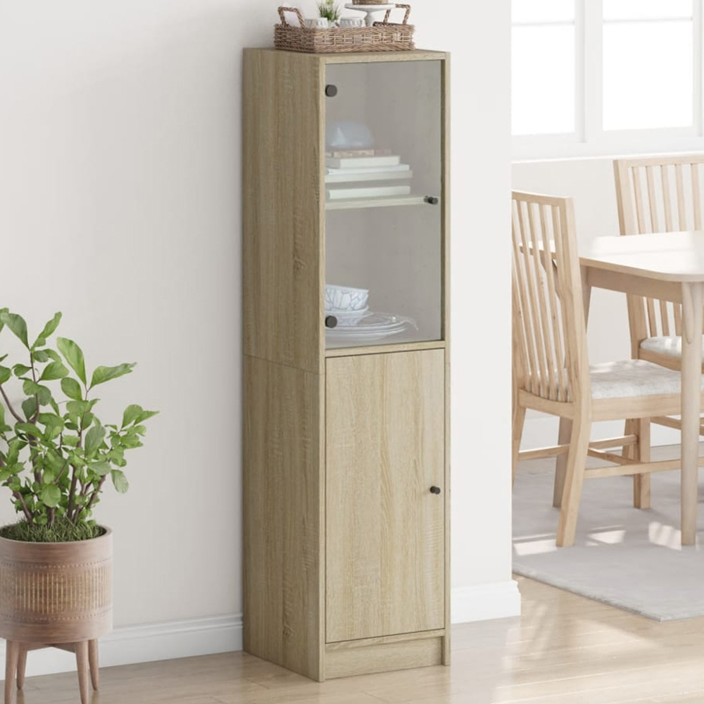 vidaXL 2 Door Sonoma Oak Highboard Image 1