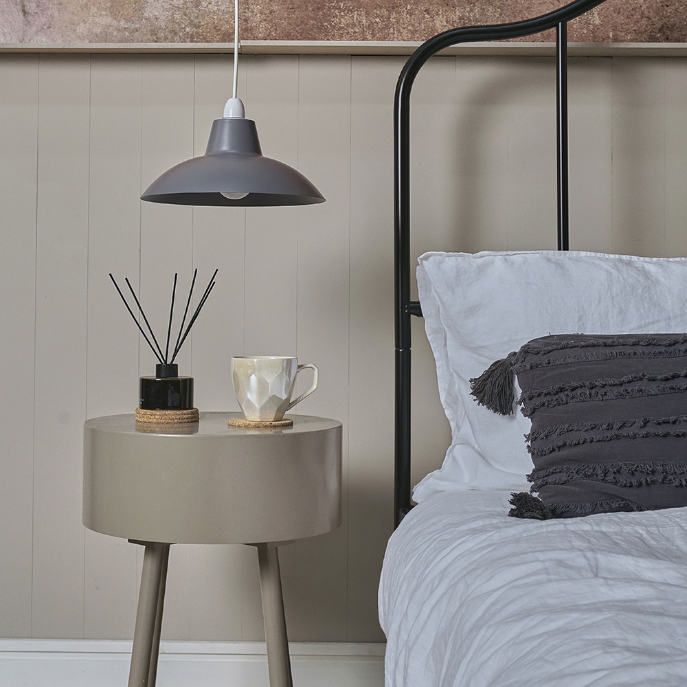 ValueLights Civic Dark Grey Retro Pendant Light Shade Image 8