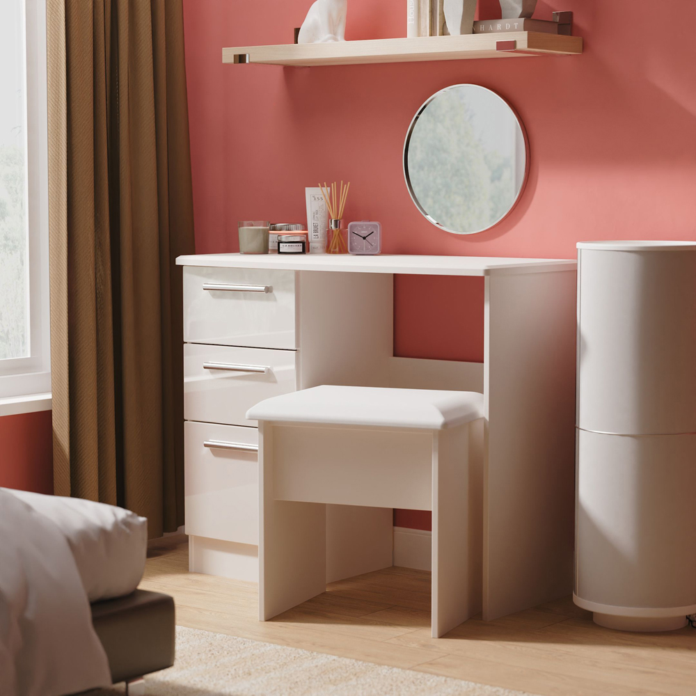 Crowndale Knightsbridge 3 Drawer Kashmir Gloss Vanity Dressing Table Ready Assembled Image 7