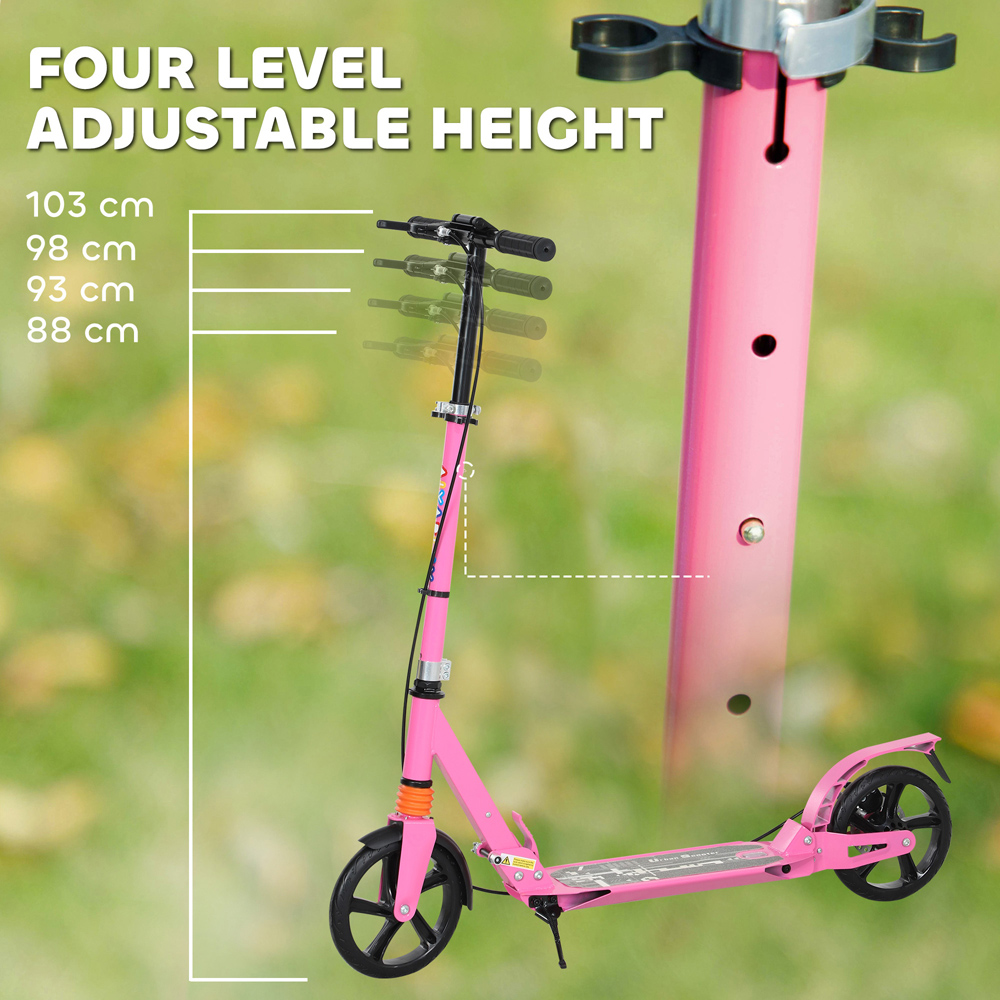Tommy Toys AIYAPLAY Pink Adjustable Handlebar Foldable Kids Kick Scooter Image 8