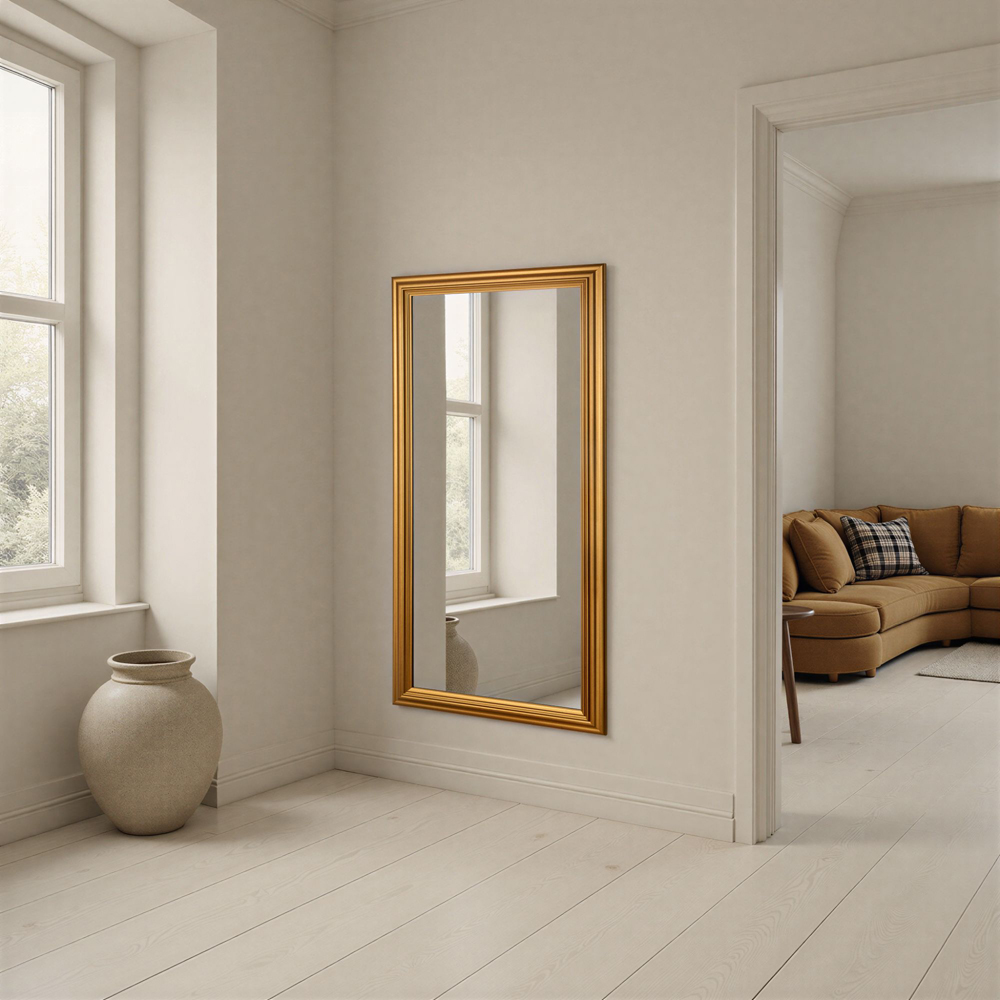 Yearn Gold Framed Contemporary Bevelled Full Length Wall Mirror 166.5 x 75cm Image 3