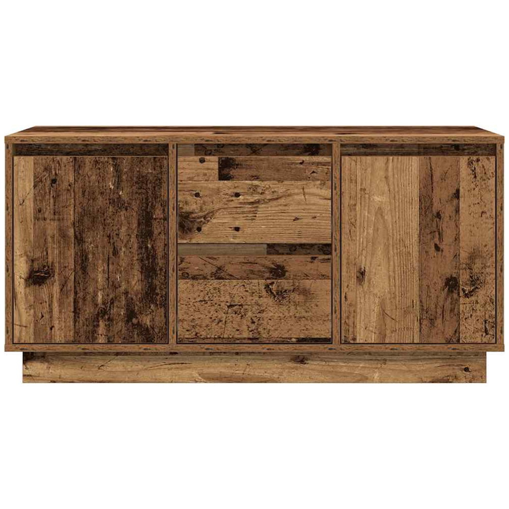 vidaXL 2 Door 2 Drawer Old Wood LED TV Cabinet Image 7