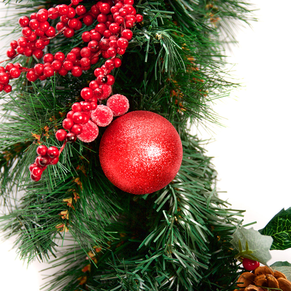 Best Artificial Red Christmas Garland 270cm Image 9