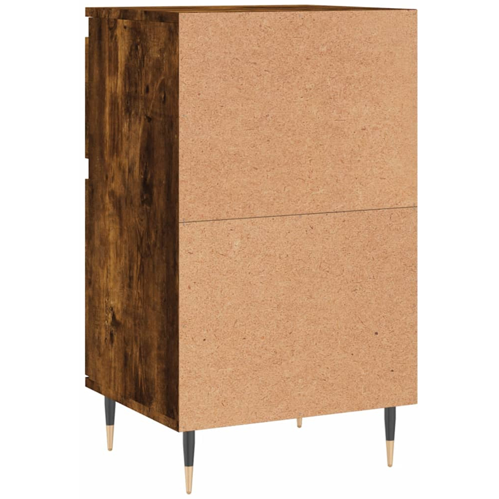 vidaXL Single Door Single Drawer Smoked Oak Sideboard Set of 2 Image 7