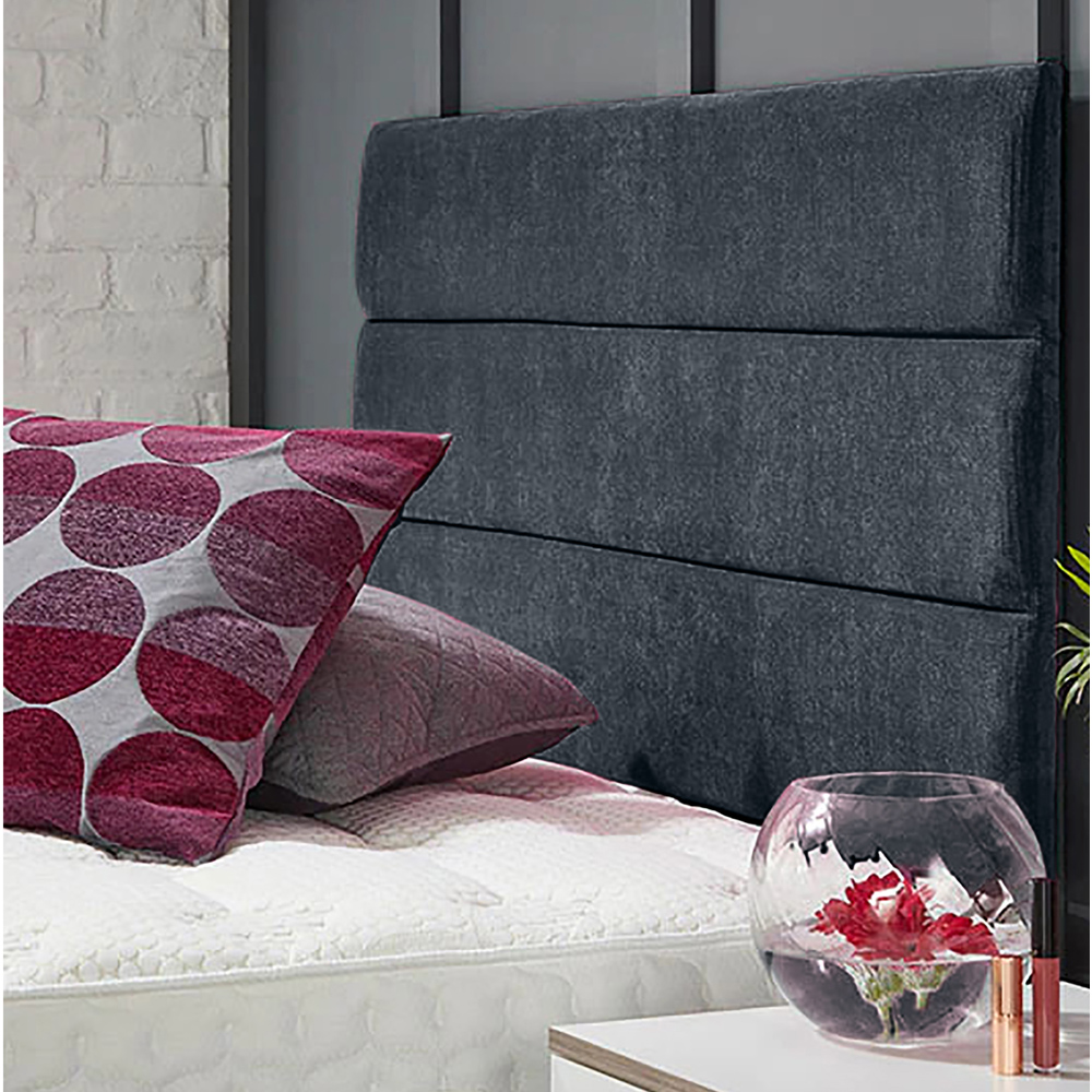 Eleganza Home Bliss Super King Size Charcoal Naples Strutted Headboard Image 1