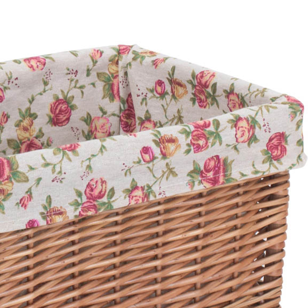 Red Hamper Small Double Steamed Garden Rose Willow Storage Basket Image 3