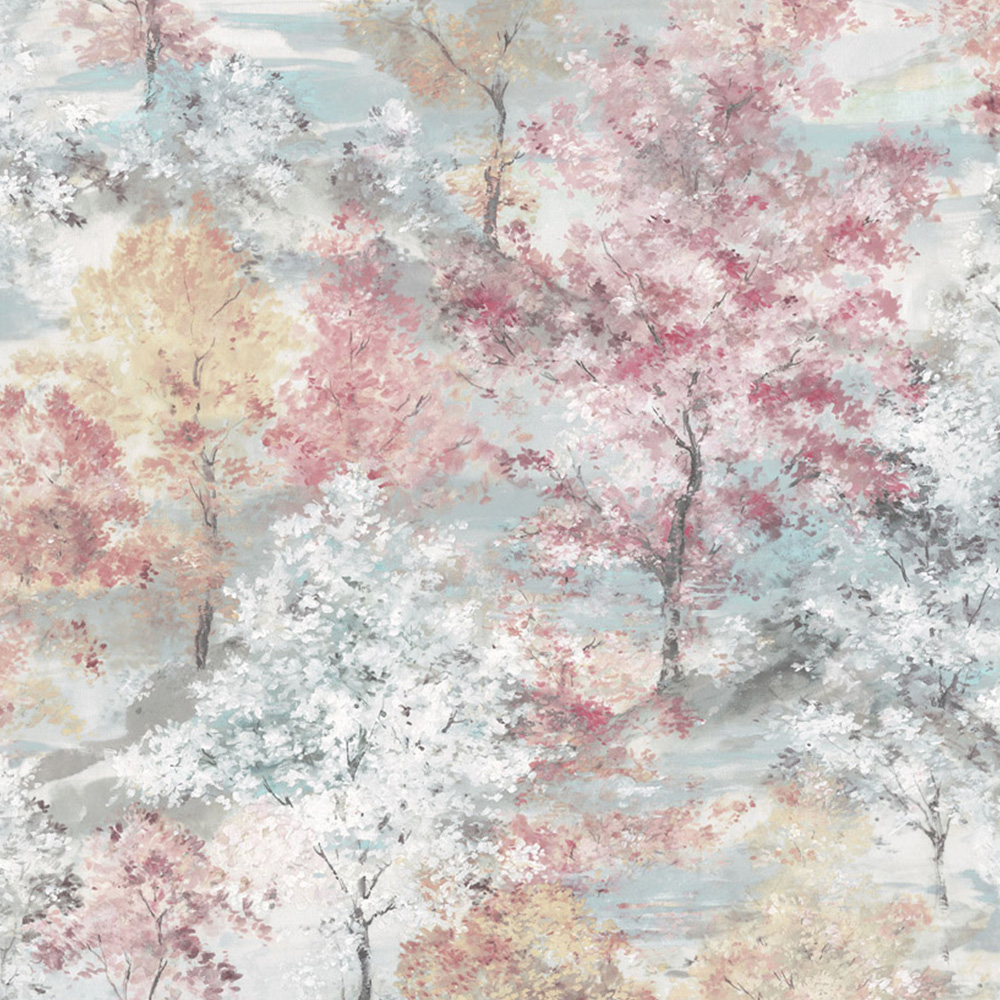 Galerie Global Fusion Sycamore Tree Blue and Pink Wallpaper Image 1