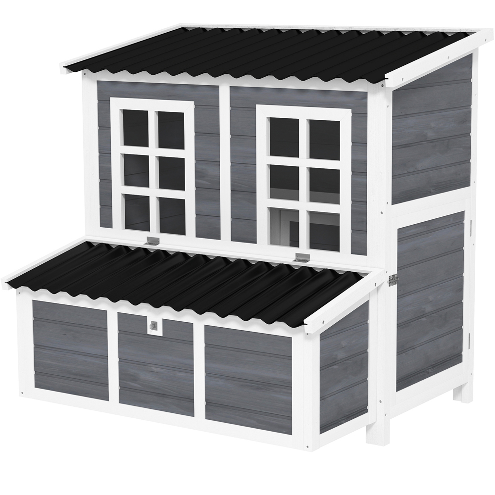 PawHut Wooden Chicken Coop with Nesting Boxes Image 1