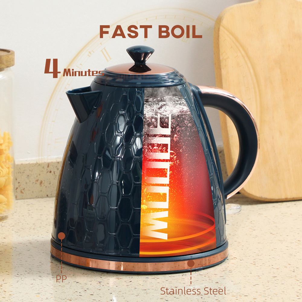 HOMCOM Dark Blue 1.7L Fast Boil Electric Kettle 3000W Image 4