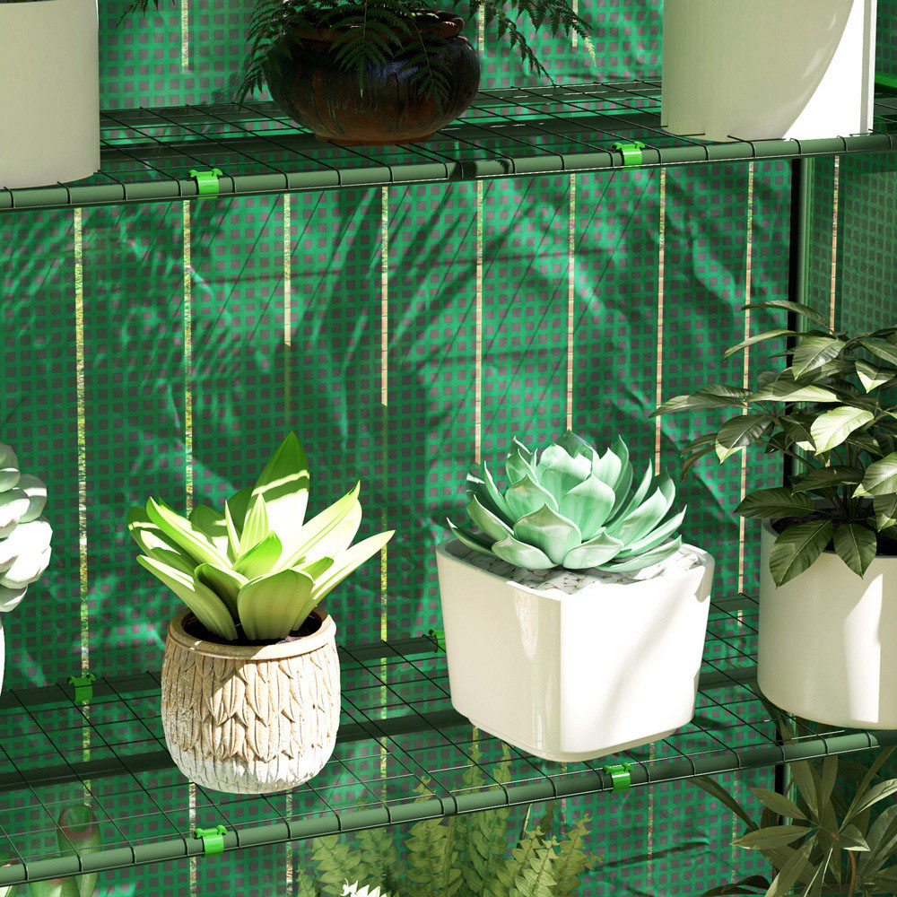 Outsunny Green 4 Shelf PE Cover 3.4 x 1.4ft Mini Greenhouse Image 3