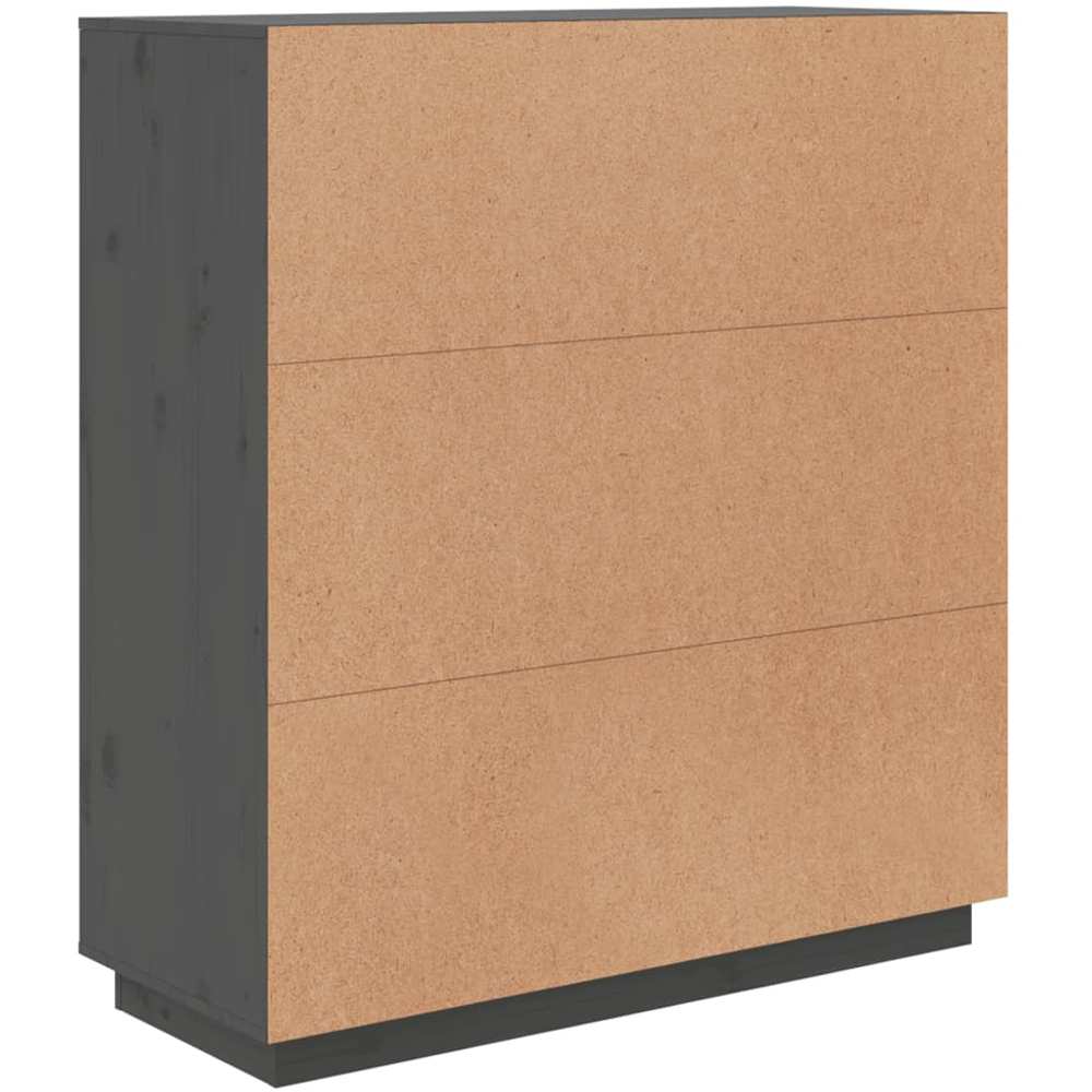 vidaXL 3 Door 3 Drawer 2 Shelf Grey Solid Pine Wood Highboard Image 9
