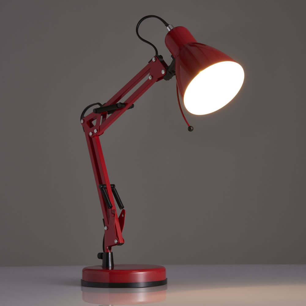 Wilko Angle Task Lamp Red Wilko