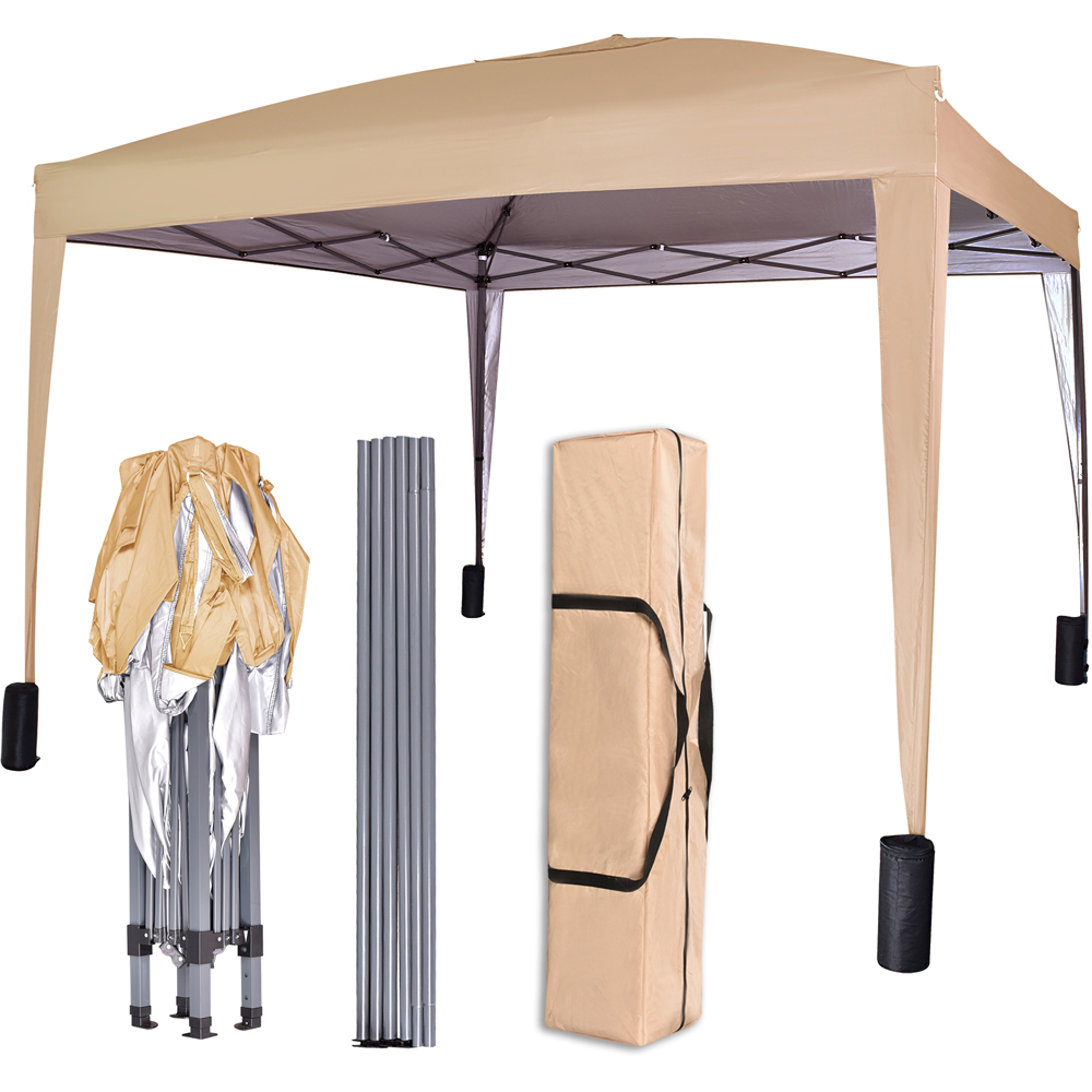 Beige Pop Up Outdoor Gazebo 2 x 2m Image 3