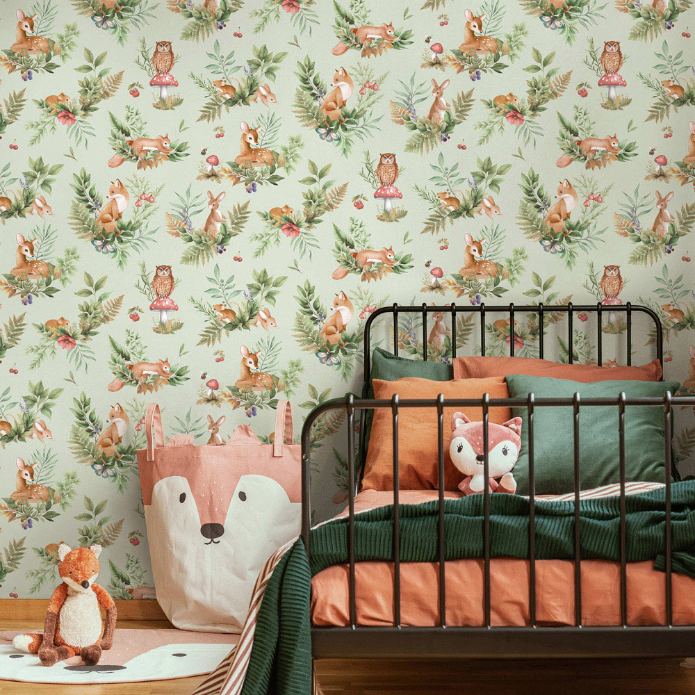 Holden Decor Forest Friends Sage Wallpaper Image 3