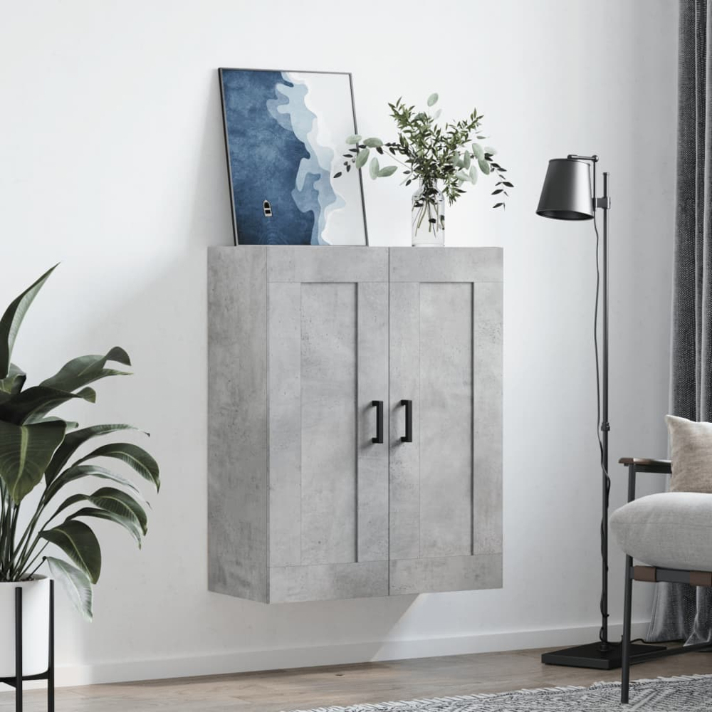 vidaXL 2 Door Concrete Grey Wall Mounted Cabinet Image 3