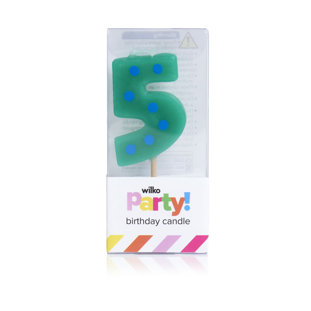Wilko Party Number 5 Birthday Candle Image