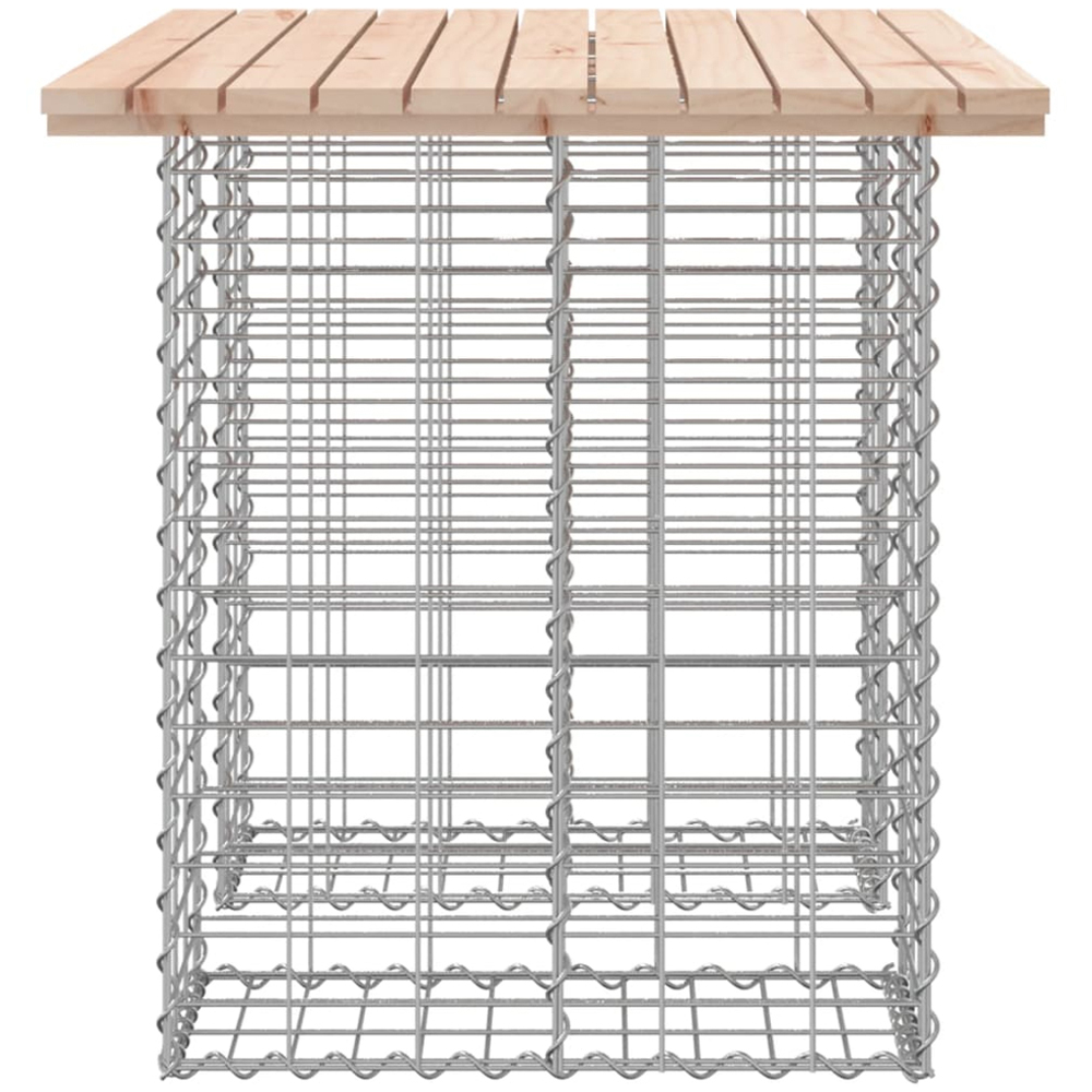 vidaXL Natural Solid Pine Wood Gabion Design Garden Table 70 x 100 x 72cm Image 3