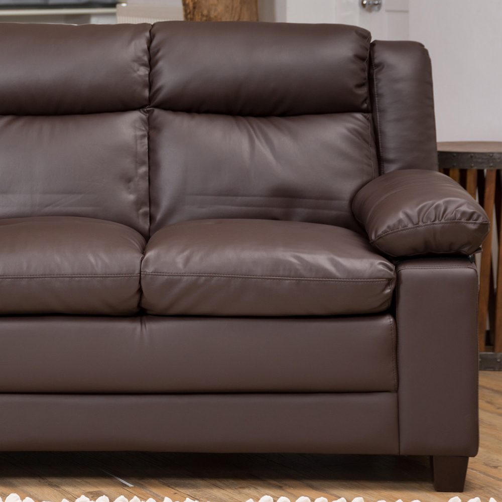 Standish 2 Seater Brown Bonded Leather Sofa Image 3